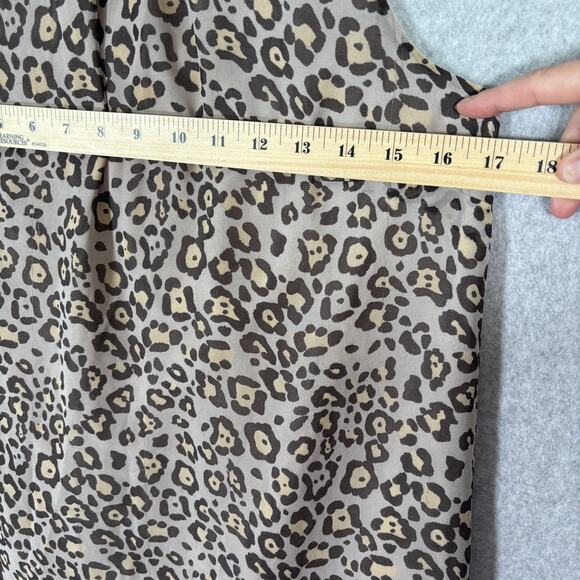 LOFT Dress XS Tiered Leopard Ruffle Hem Animal Print Preppy Twee Neutral Resort - Picture 5 of 12